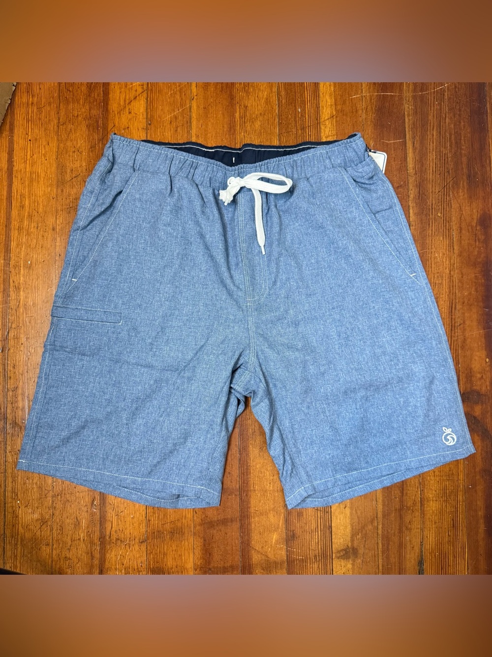 Men's Athletic Chambray Drawstring Shorts - Blue